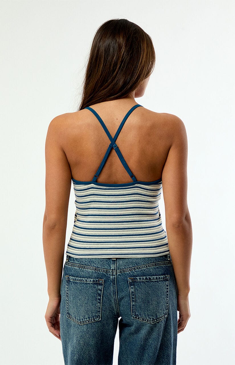 Elle Easy V-Neck Striped Tank Top
