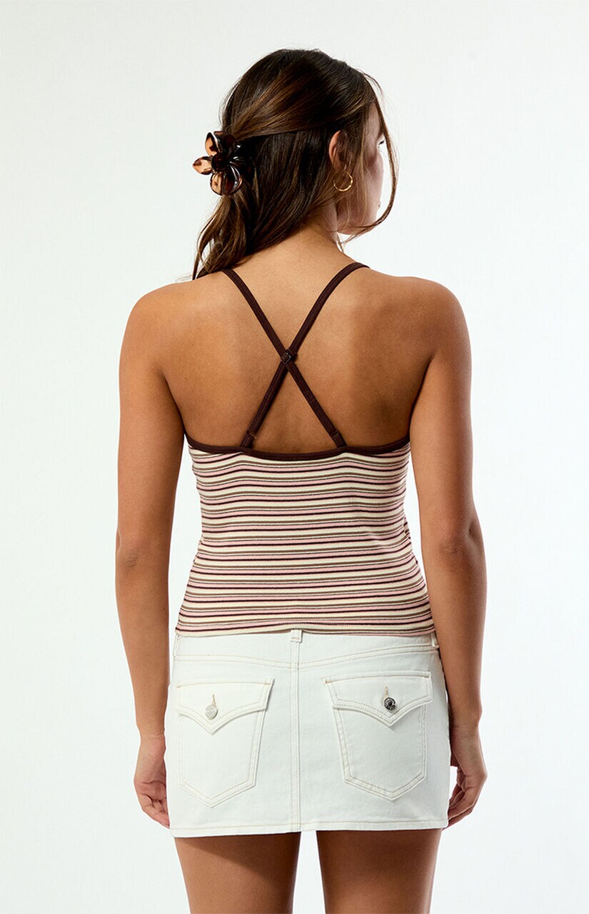 Elle Easy V-Neck Striped Tank Top