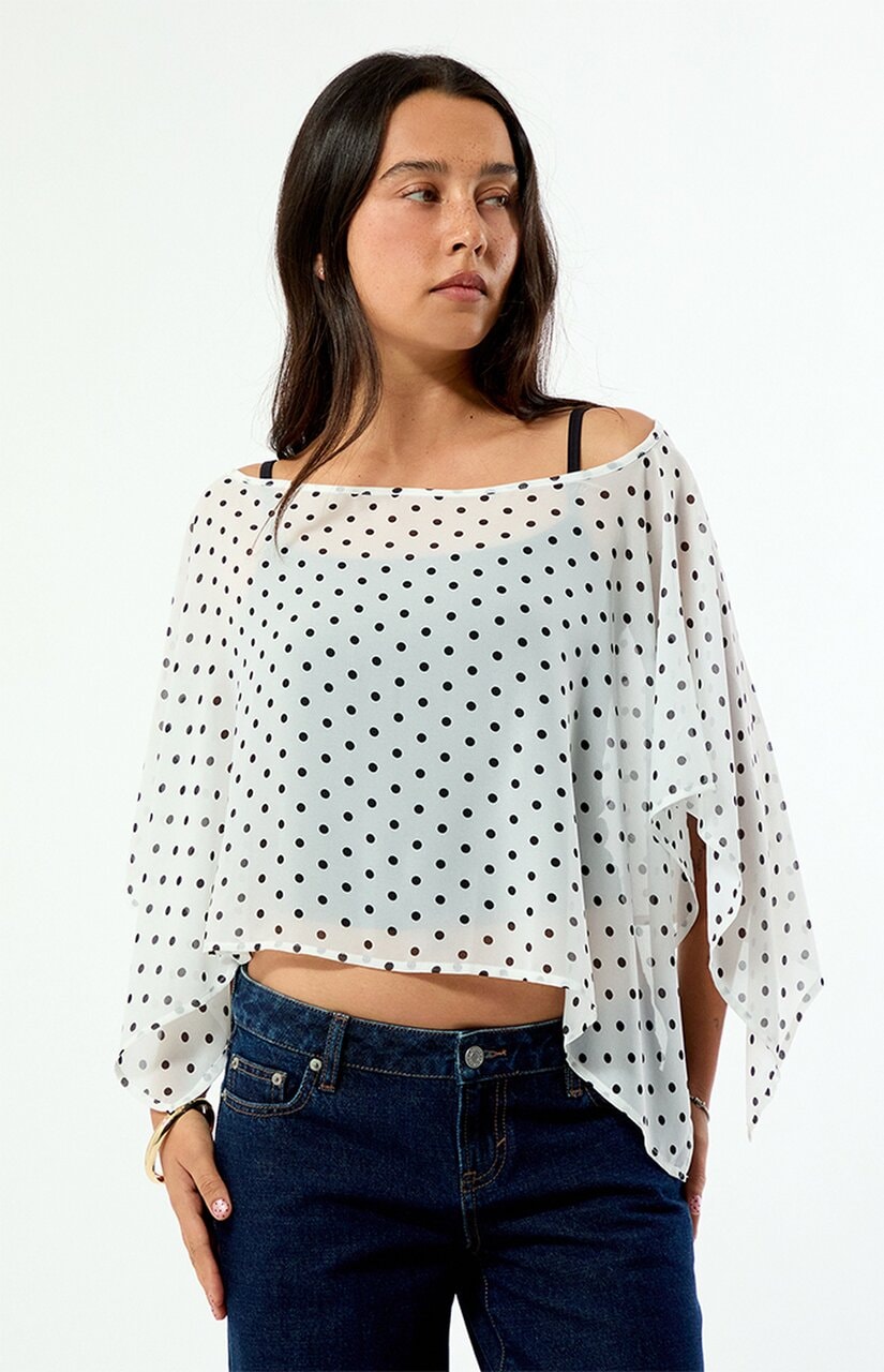 Coco Polka Dot Chiffon Poncho