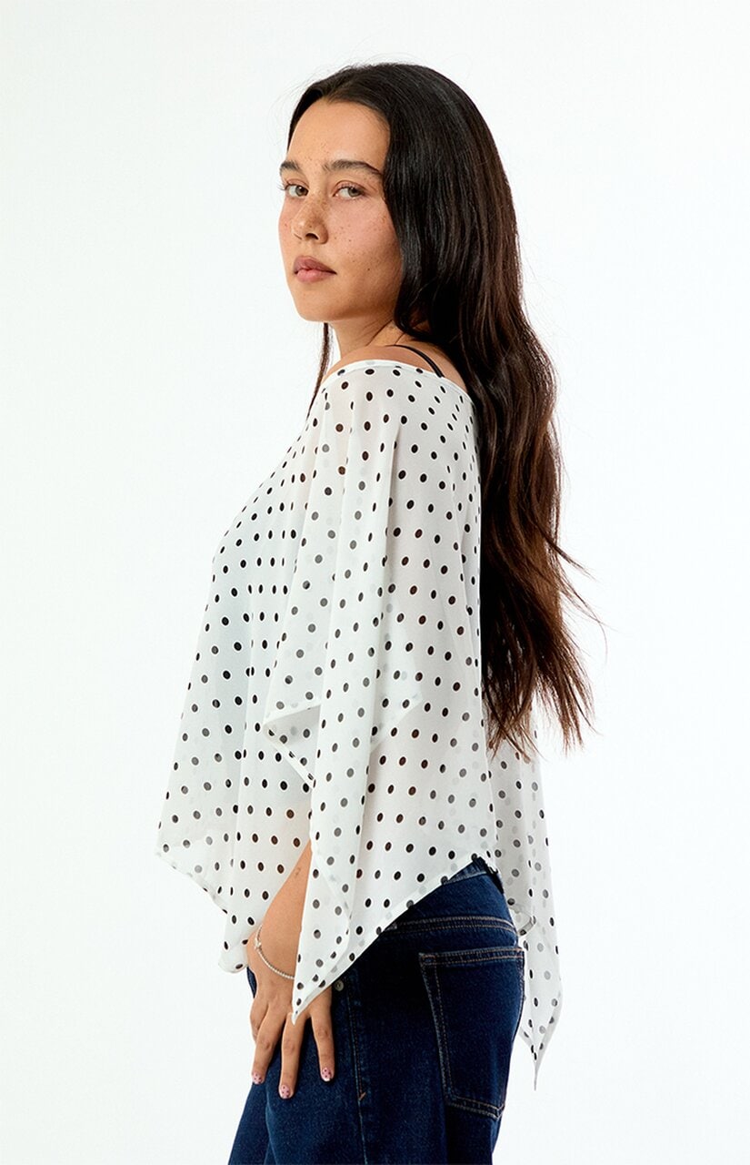 Coco Polka Dot Chiffon Poncho
