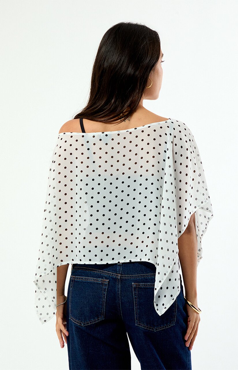 Coco Polka Dot Chiffon Poncho