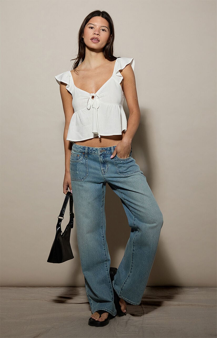 Keyhole Linen Babydoll Top
