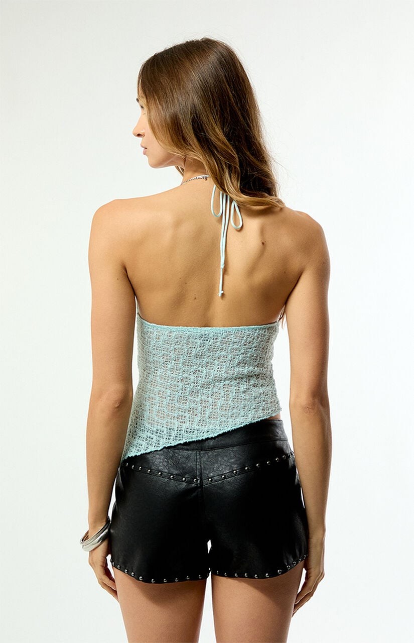 Netted Asymmetrical Halter Top
