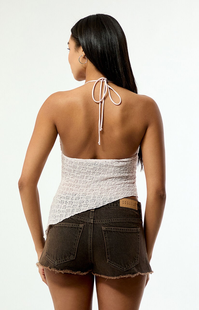 Netted Asymmetrical Halter Top