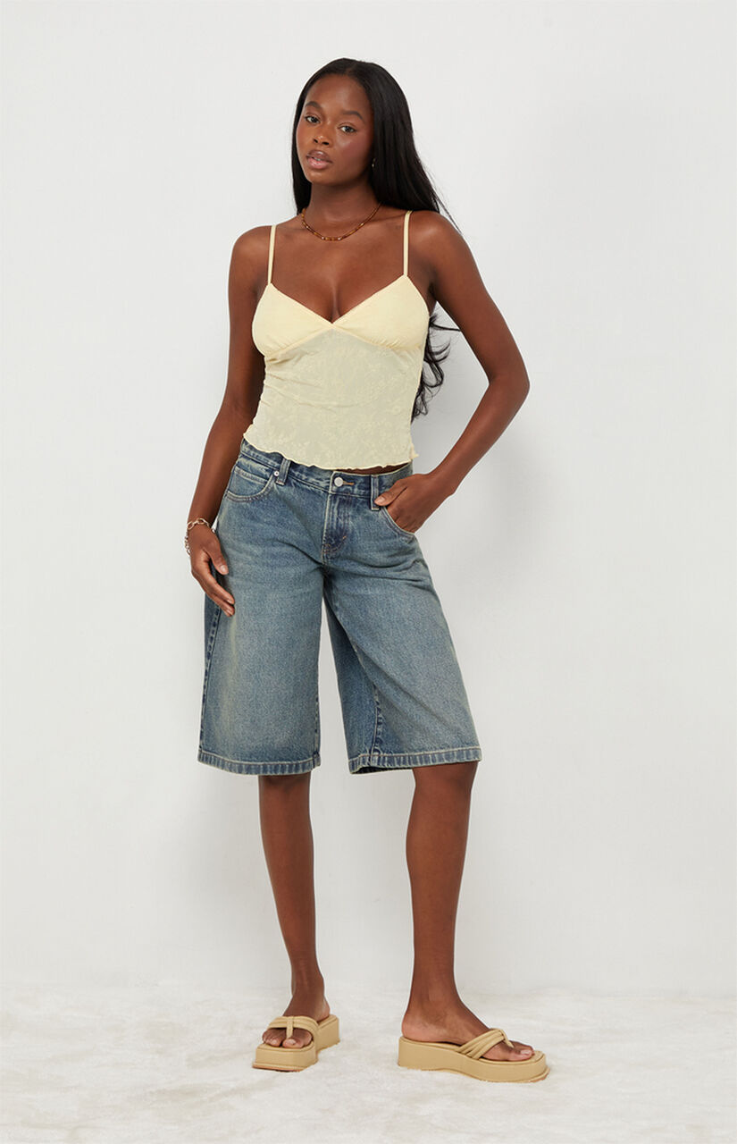 Natalia Burnout Lace Tank Top