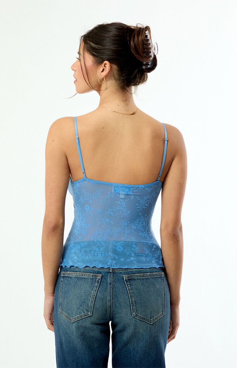 Natalia Burnout Lace Tank Top