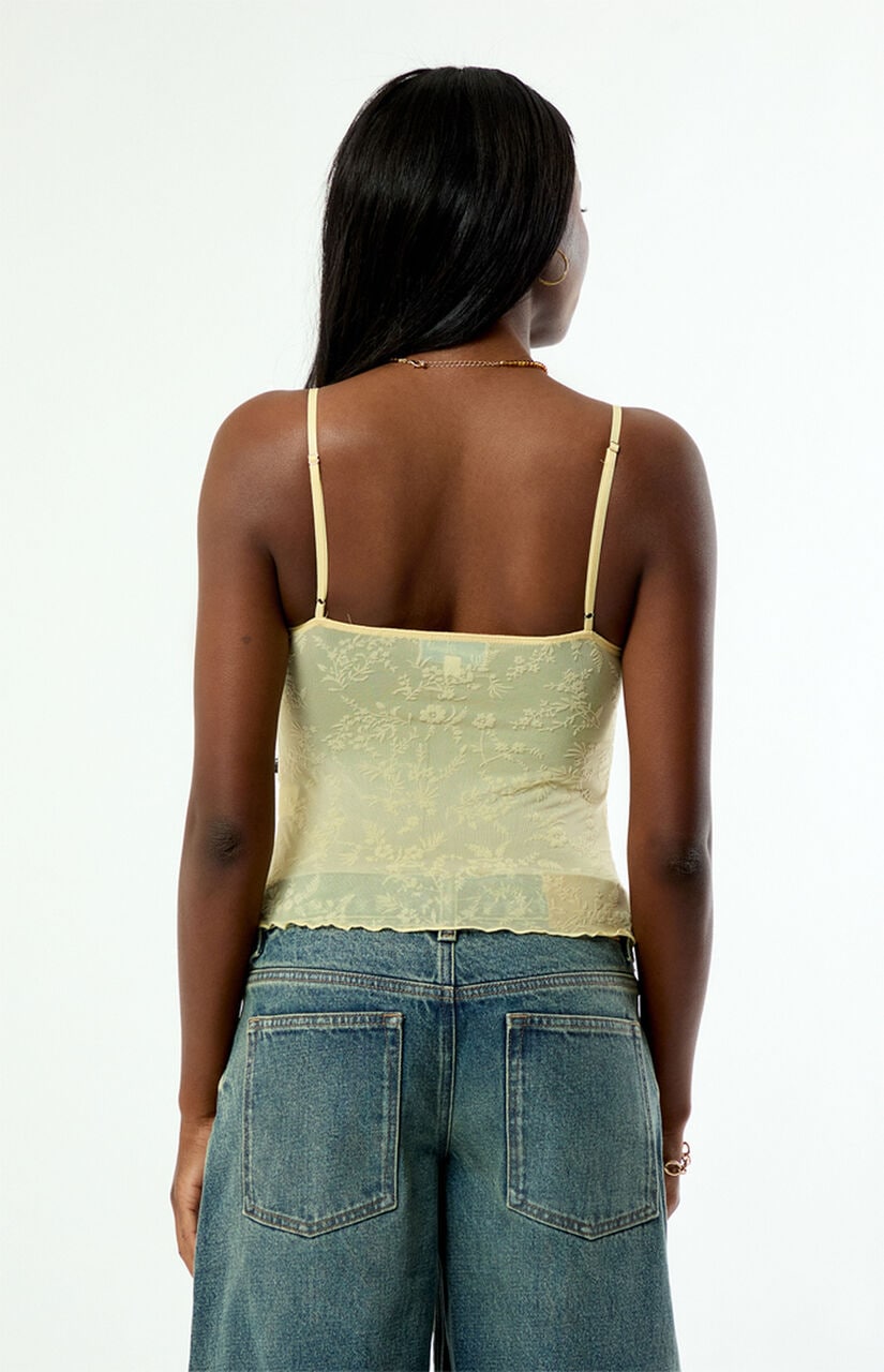 Natalia Burnout Lace Tank Top