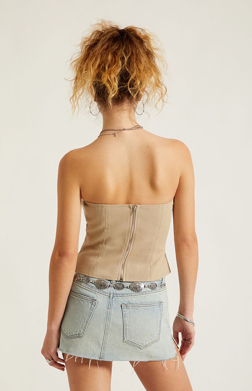 Knox Strapless Denim Lace-Up Corset