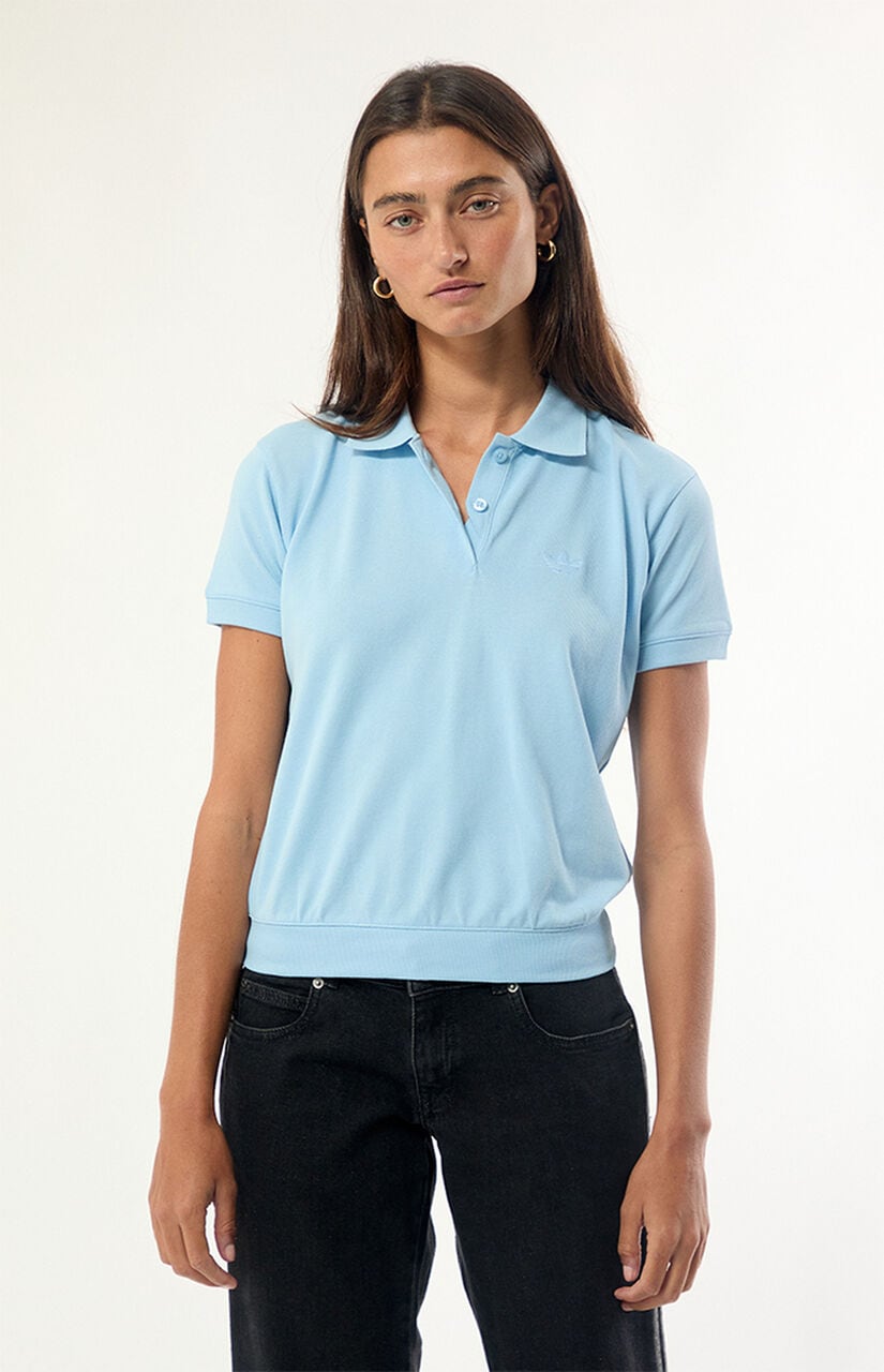 Blue Pique Short Sleeve Polo Shirt