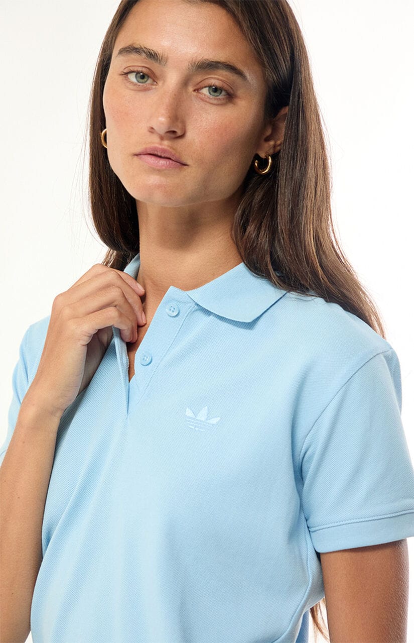 Blue Pique Short Sleeve Polo Shirt