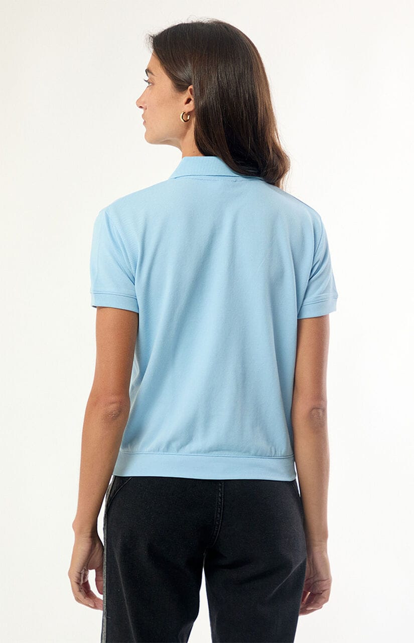 Blue Pique Short Sleeve Polo Shirt