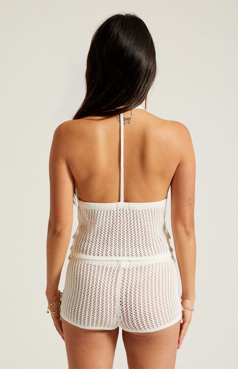 Alana Pearl Crochet Sweater Tank Top