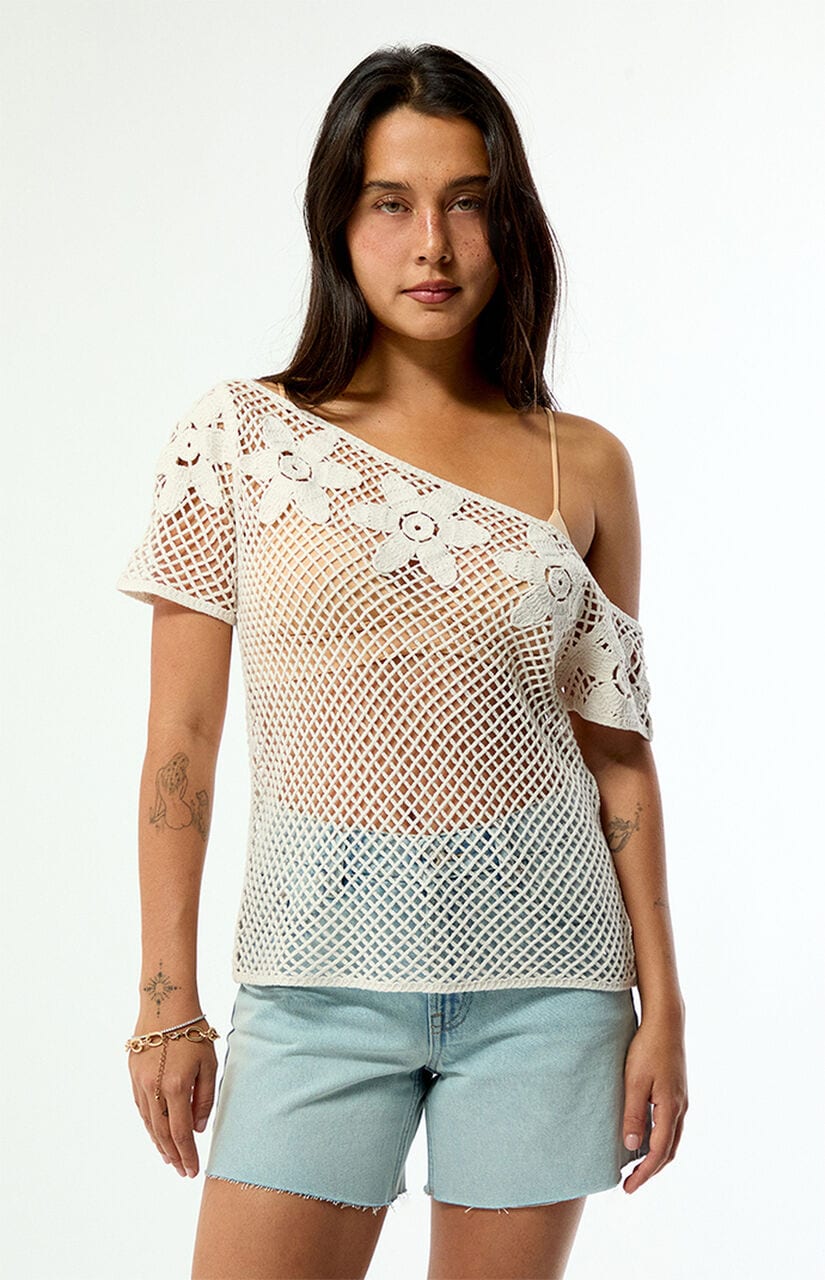 Valerie Off-The-Shoulder Short Sleeve Sweater
