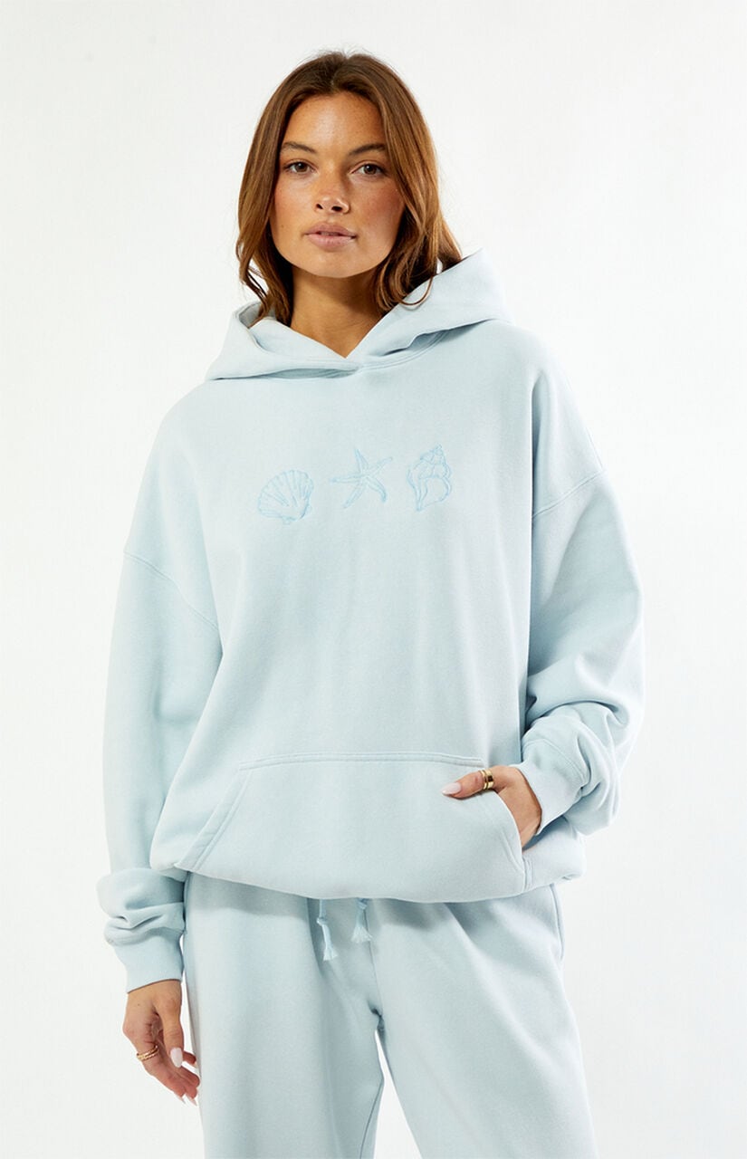 Seashell Embroidered Oversized Hoodie