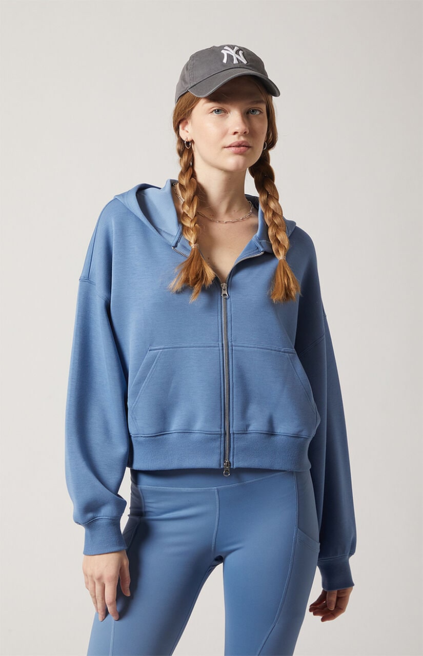 Active Sweat Alta Modal Cropped Zip Up Hoodie