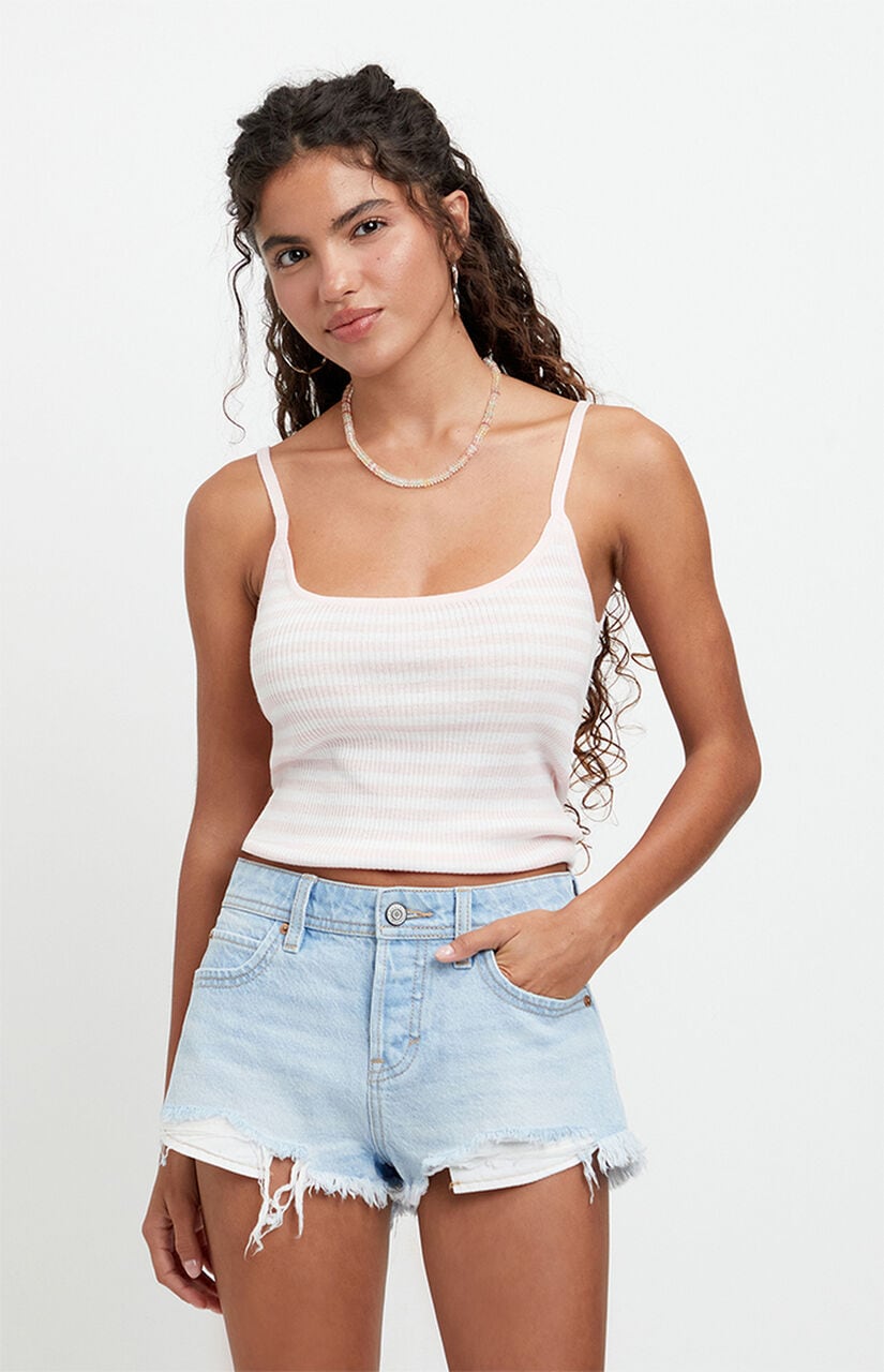 Jamie Low Rise Jean Micro Shorts Light Blue