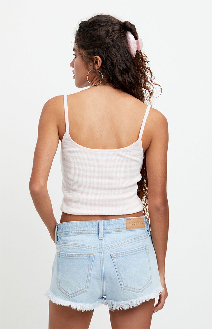 Jamie Low Rise Jean Micro Shorts Light Blue
