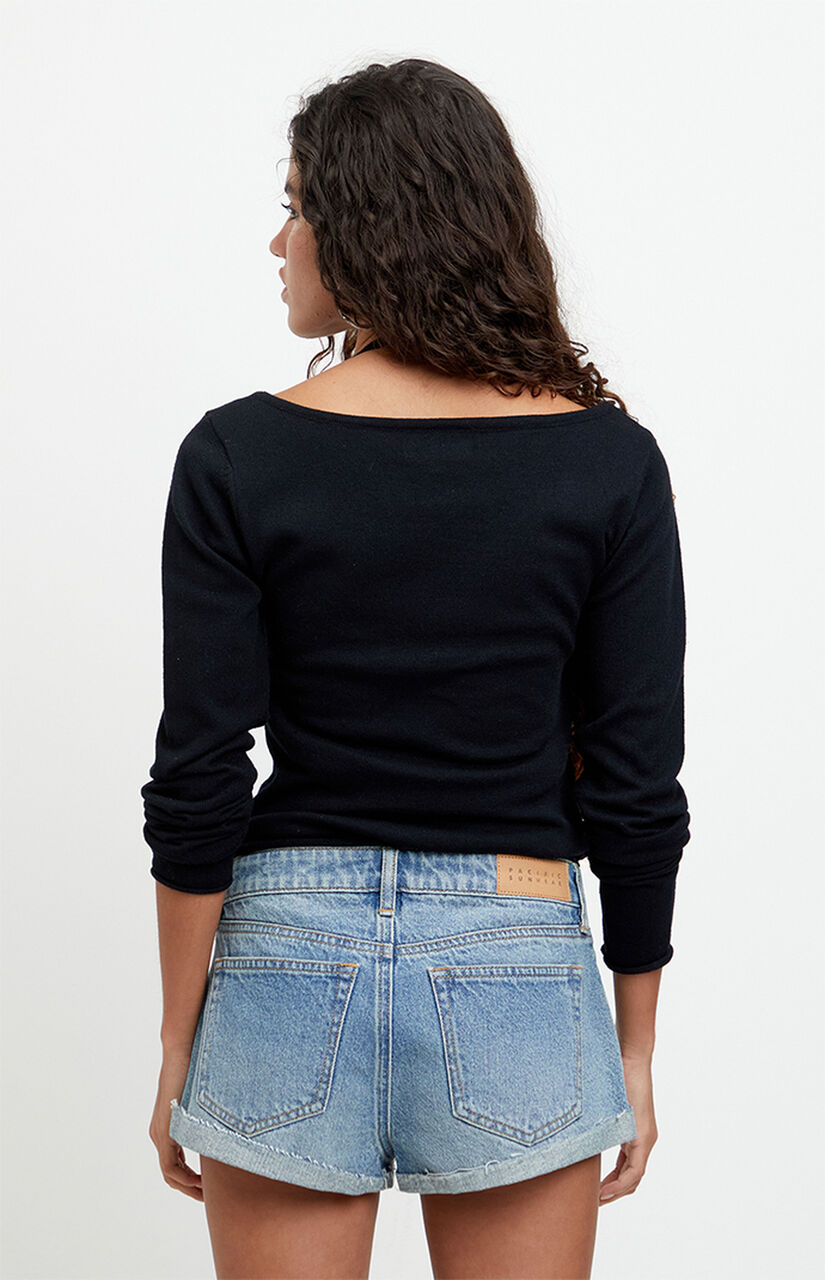 Jamie Low Rise Jean Micro Shorts Medium Blue
