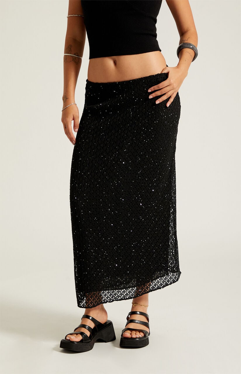 Sequin Midi Skirt