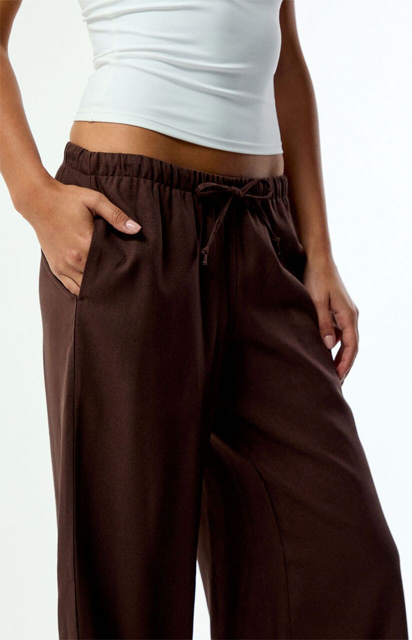 Alisa Linen Pull-On Baggy Pants