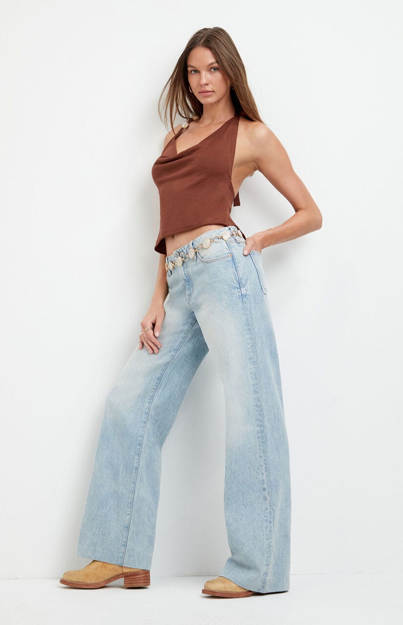Casey Low Rise Baggy Jeans Light Blue Washed
