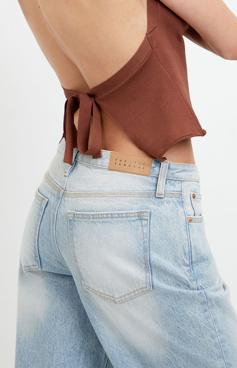 Casey Low Rise Baggy Jeans Light Blue Washed