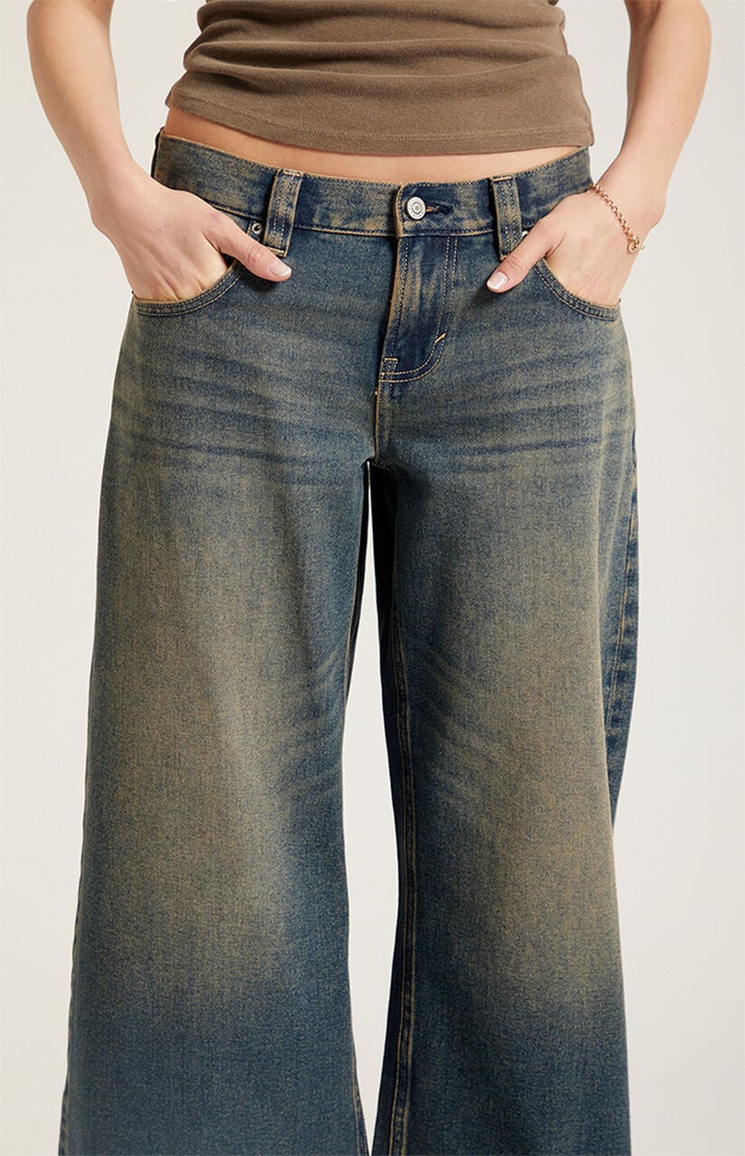 Sloane Low Rise Ultra Baggy Jeans Dark Blue Tint