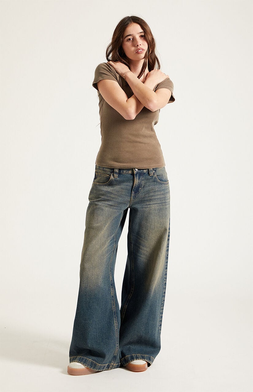 Sloane Low Rise Ultra Baggy Jeans Dark Blue Tint