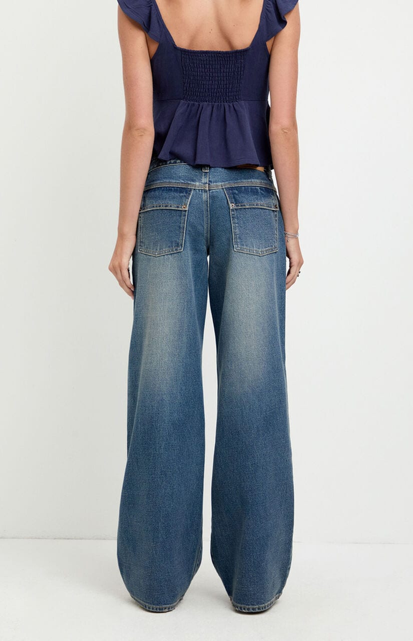 Casey Low Rise Baggy Jeans Dark Blue Washed