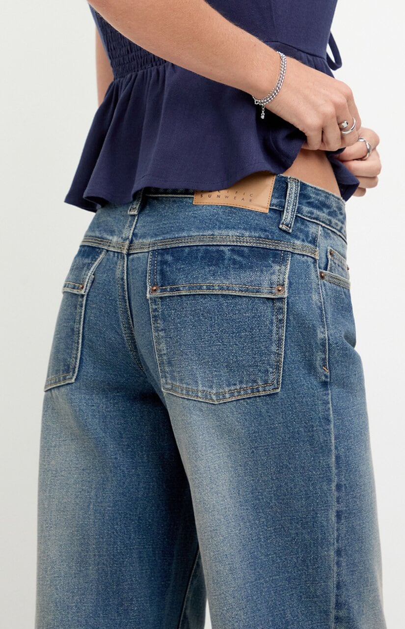 Casey Low Rise Baggy Jeans Dark Blue Washed