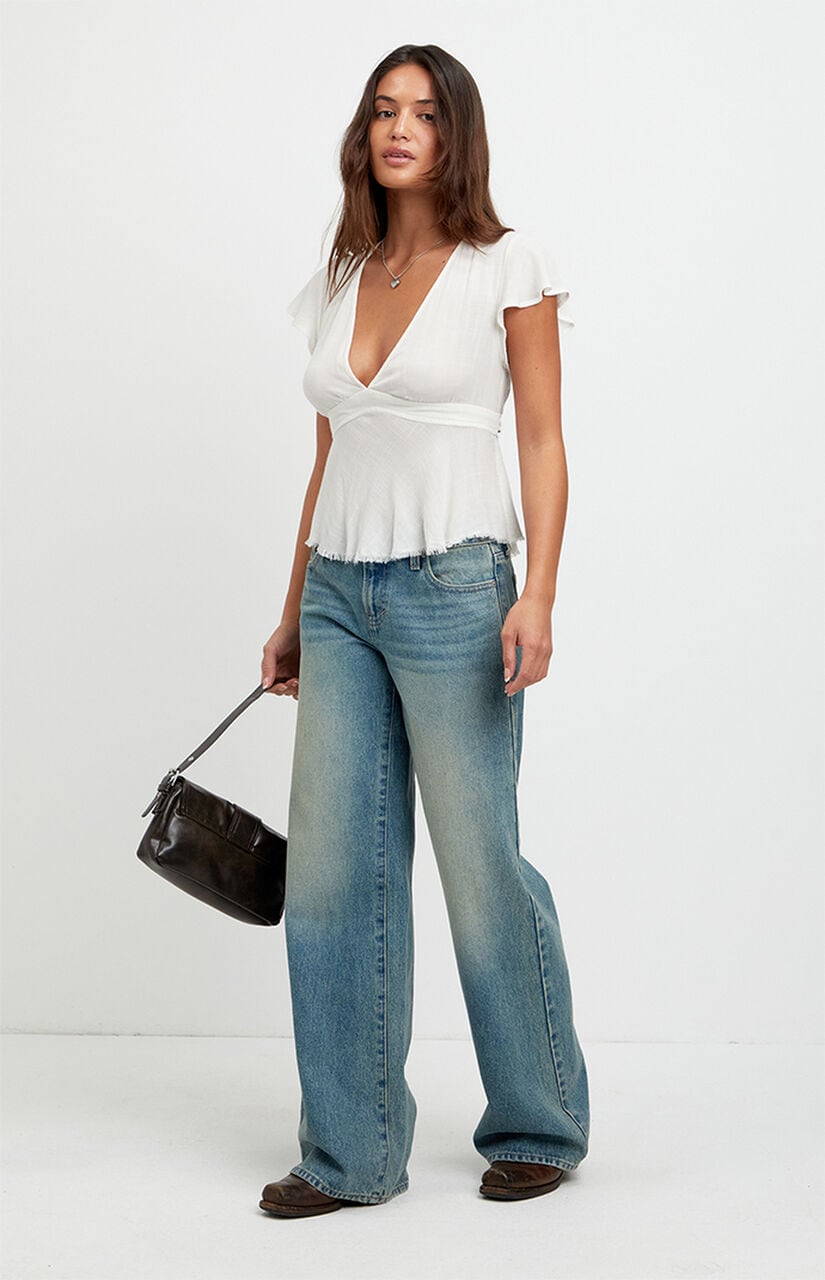 Casey Low Rise Baggy Jeans Medium Blue Tint