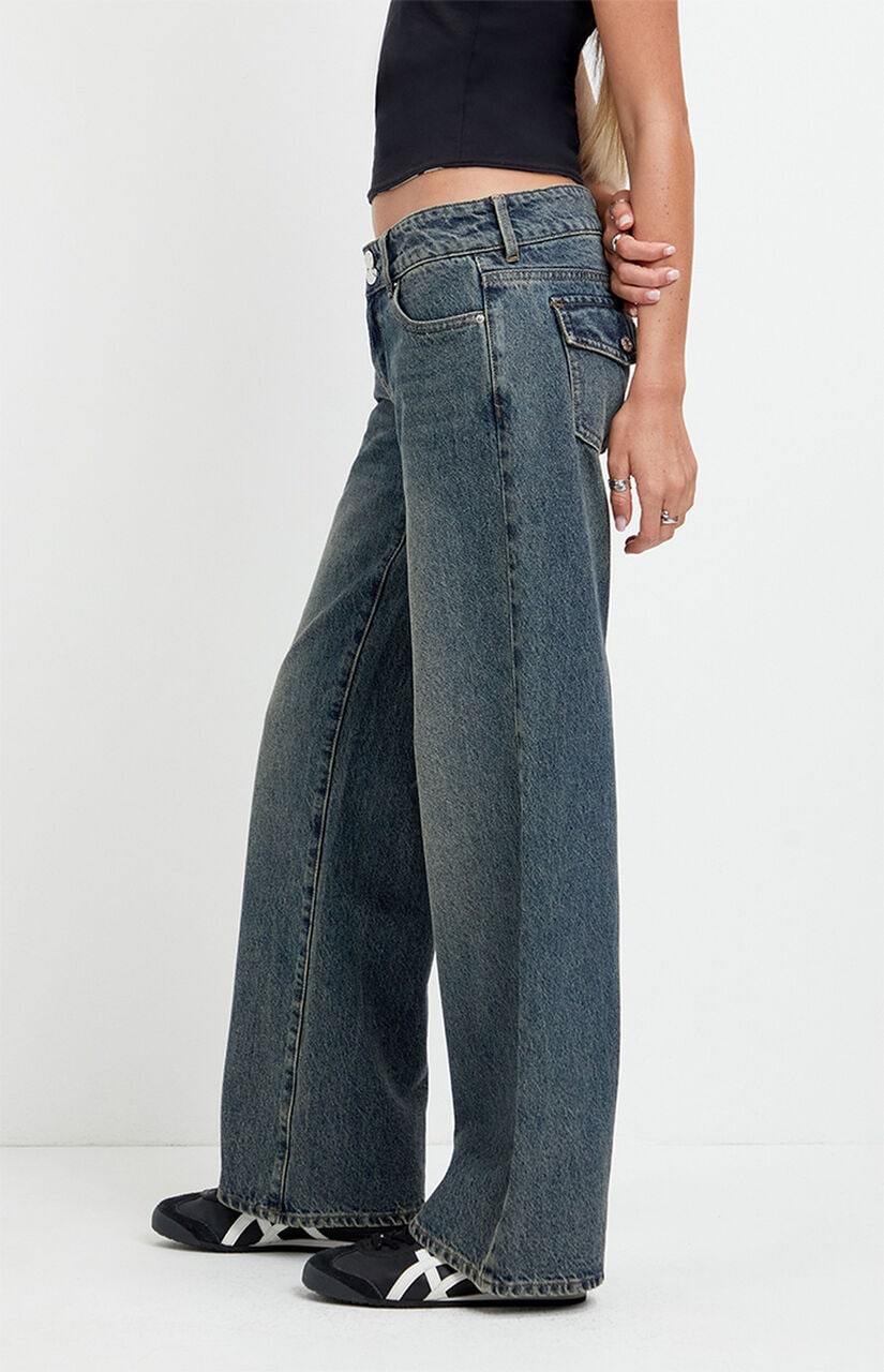 Zoe Low Rise Girlfriend Jeans Dark Blue