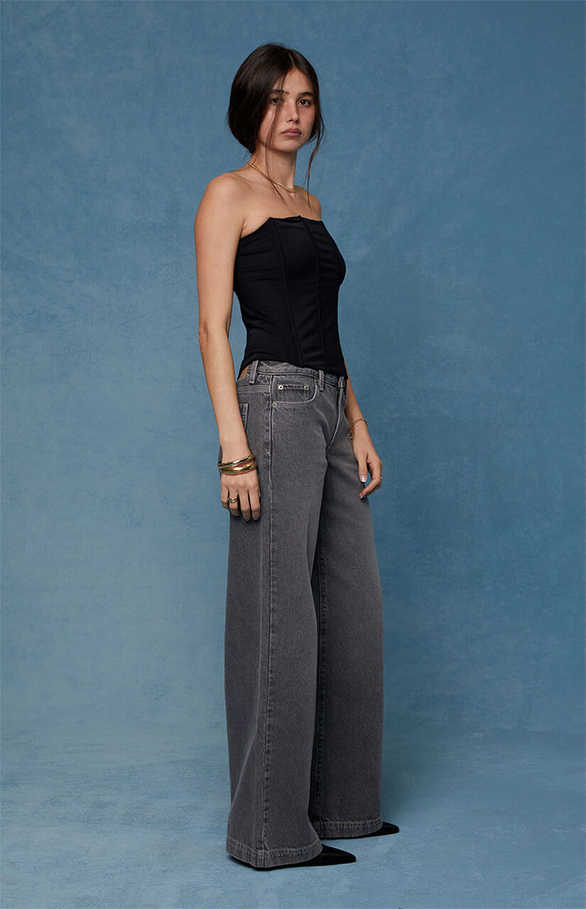 Casey Low Rise Baggy Jeans Gray