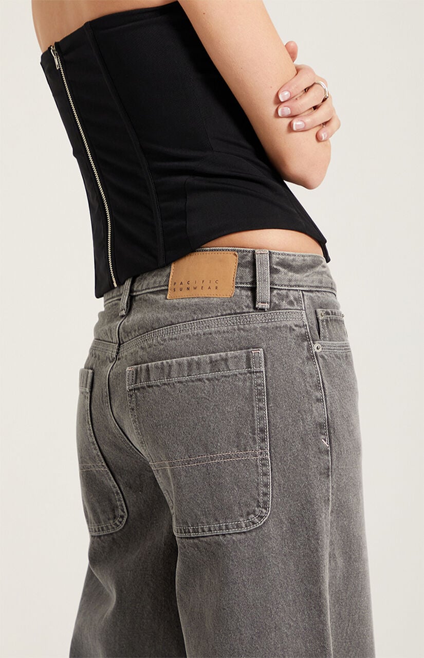 Casey Low Rise Baggy Jeans Gray