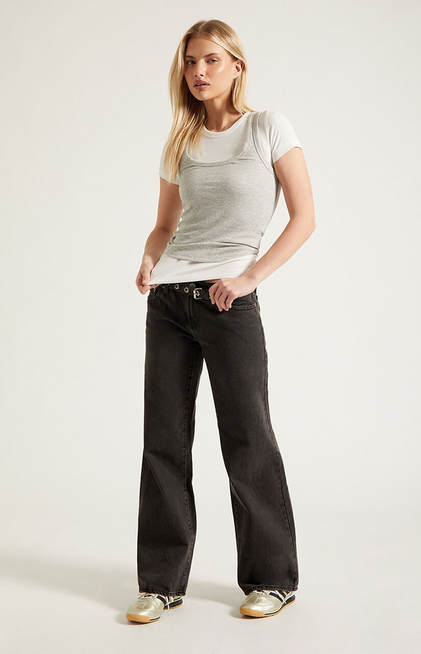 Zoe Low Rise Girlfriend Jeans Black