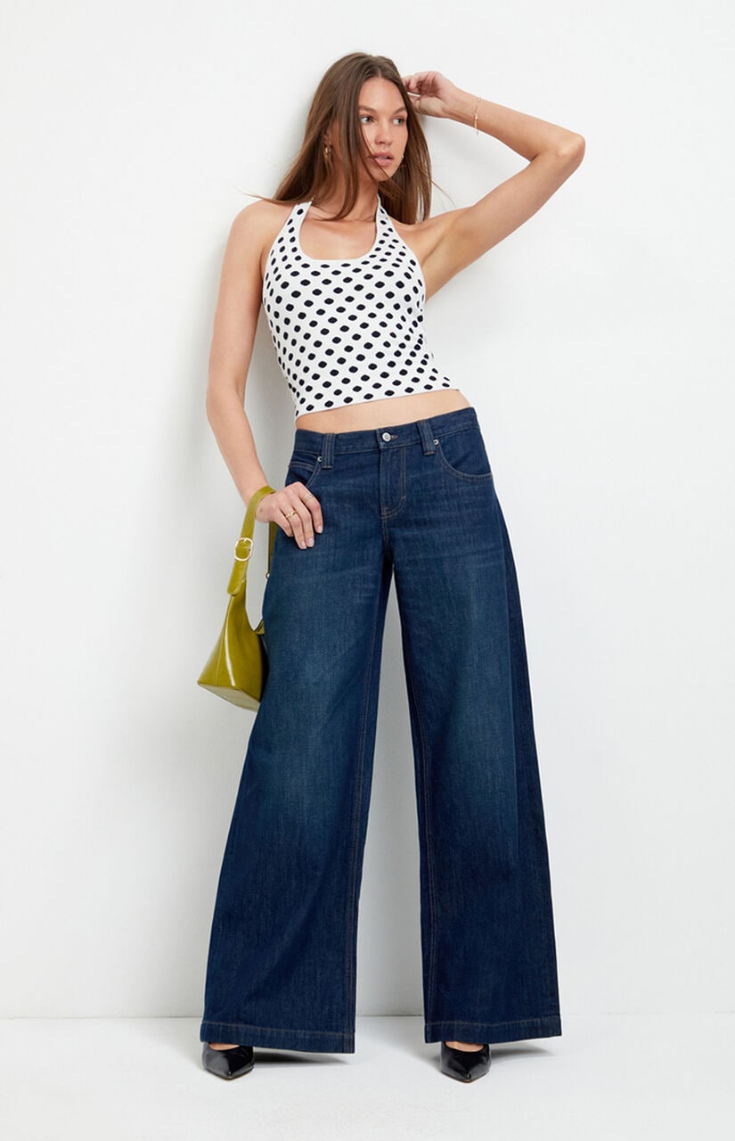 Sloane Low Rise Ultra Baggy Jeans Dark Blue