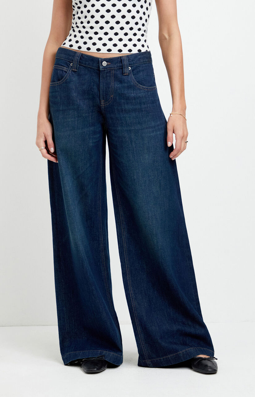 Sloane Low Rise Ultra Baggy Jeans Dark Blue