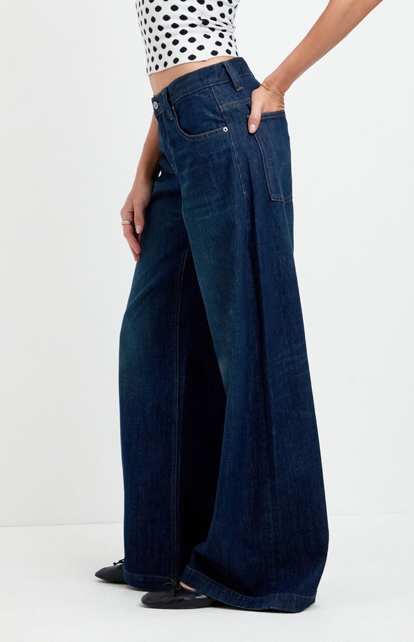 Sloane Low Rise Ultra Baggy Jeans Dark Blue