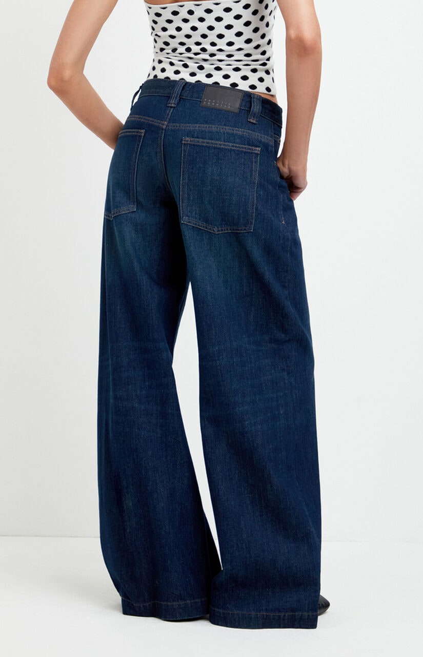 Sloane Low Rise Ultra Baggy Jeans Dark Blue