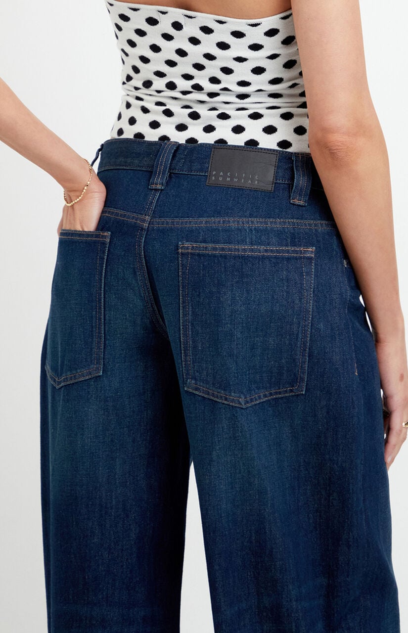 Sloane Low Rise Ultra Baggy Jeans Dark Blue