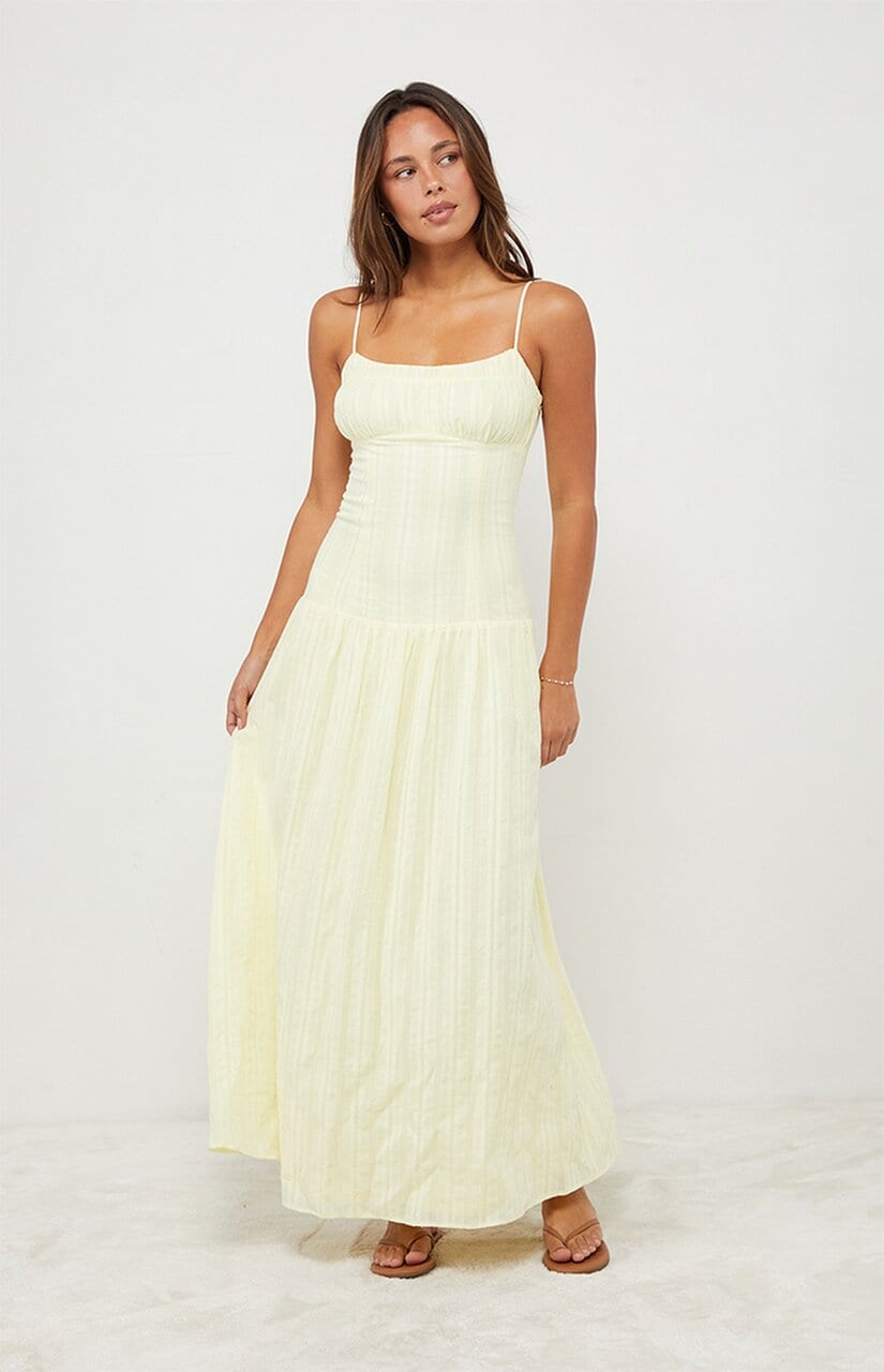 Ava Linen Bustier Maxi Dress