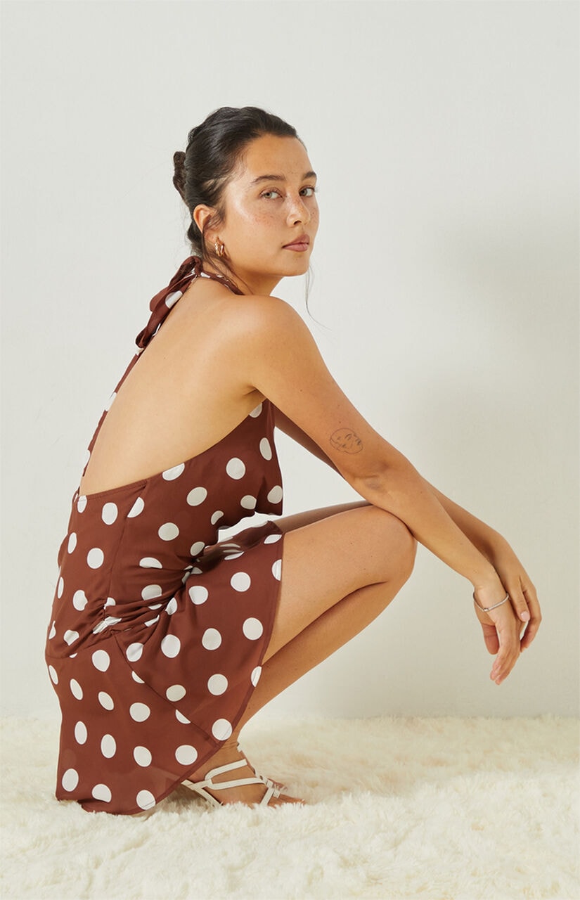 Tate Polka Dot Cowl Mini Dress